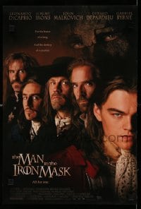 1r142 MAN IN THE IRON MASK mini poster '98 Leonardo DiCaprio, Irons, Malkovich, Depardieu!