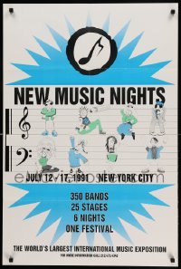 1r108 NEW MUSIC NIGHTS 24x36 music poster '91 world's largest international music exposition!