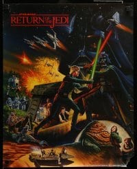1r419 RETURN OF THE JEDI 2-sided 18x22 special '83 Keely art of Luke vs Vader battle, Hi-C promo!