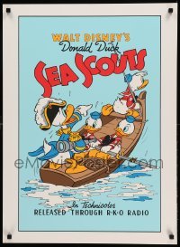 1r084 SEA SCOUTS 23x31 art print '70s-80s Disney, Donald Duck w/Huey, Dewy and Louie!