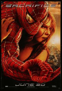 1r911 SPIDER-MAN 2 teaser DS 1sh '04 Tobey Maguire in title role with Kirsten Dunst, Sacrifice!