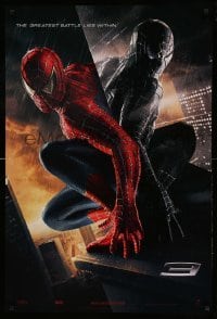 1r914 SPIDER-MAN 3 teaser DS 1sh '07 Sam Raimi, greatest battle, Tobey Maguire in red/black suits!