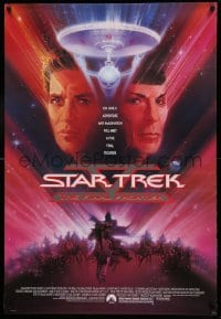 1r921 STAR TREK V advance 1sh '89 The Final Frontier, art of William Shatner & Nimoy by Bob Peak!