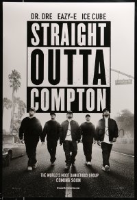 1r934 STRAIGHT OUTTA COMPTON int'l teaser DS 1sh '15 Hawkins, Mitchell, Jackson, Brown and Hodge!
