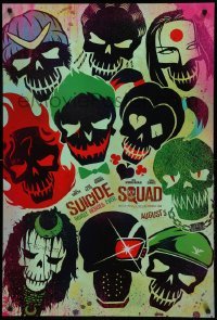 1r940 SUICIDE SQUAD teaser DS 1sh '16 Smith, Leto as the Joker, Robbie, Kinnaman, cool art!