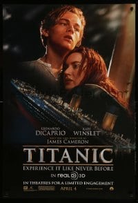 1r953 TITANIC DS 1sh R12 April 4 style, Leonardo DiCaprio, Kate Winslet, James Cameron!
