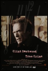 1r230 TRUE CRIME 27x40 video poster '99 great images of director & detective Clint Eastwood!