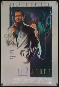 1r966 TWO JAKES 1sh '90 cool art of smoking Jack Nicholson by Rodriguez!