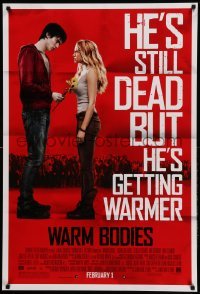 1r982 WARM BODIES advance DS 1sh '13 Nicholas Hoult, Teresa Palmer, dead but getting warmer!