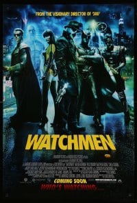 1r986 WATCHMEN int'l advance DS 1sh '09 Zack Snyder, Crudup, Jackie Earle Haley, who's watching?