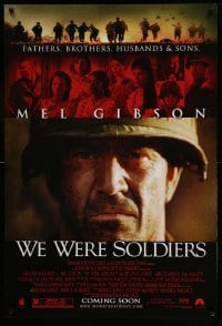 1r989 WE WERE SOLDIERS advance DS 1sh '02 close-up of Vietnam soldier Mel Gibson!