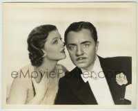 1s058 AFTER THE THIN MAN 8x10.25 still '36 wonderful c/u of Myrna Loy whispering to William Powell