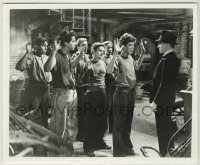 1s075 ANGELS WITH DIRTY FACES TV 8.25x10 still R50s James Cagney holds Dead End Kids at combpoint!