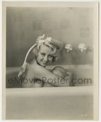1s149 BLONDE CRAZY 8x9.75 still '31 great c/u of sexy naked Joan Blondell scrubbing in bathtub!