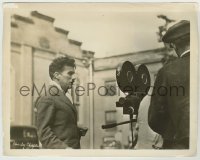 1s208 CHARLIE CHAPLIN 8x10.25 still '20s the legendary comedian in makeup by camera on set!