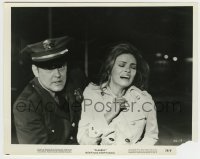 1s318 FLAREUP 8x10.25 still '70 close up of distressed Raquel Welch escorted by policeman!