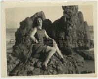 1s359 GERTRUDE OLMSTEAD 8x10 still '20s the pretty actress full-length on rocks at the beach!