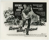 1s465 INCREDIBLE 2 HEADED TRANSPLANT 8.25x10.25 still '71 wacky art used on the posters!