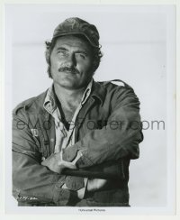1s493 JAWS 8.25x10 still '75 great close portrait of Robert Shaw with his arms crossed!
