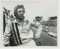 1s547 LE MANS 8.25x10 still '71 race car driver Steve McQueen in uniform with track in background!