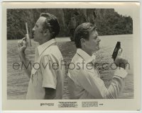 1s584 MAN WITH THE GOLDEN GUN 8x10.25 still '74 Moore as James Bond duelling with Christopher Lee!