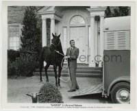 1s600 MARNIE candid 8.25x10 still '64 Sean Connery tries to put horse in trailer between scenes!