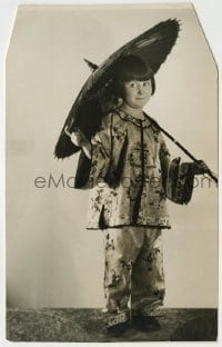 1s608 MARY ANN JACKSON 6.25x9.75 still '20s great portrait of the cute Our Gang star in Asian garb!