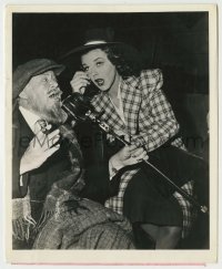 1s647 MY KINGDOM FOR A COOK candid 8.25x10 still '43 Marguerite Chapman & Charles Coburn singing!