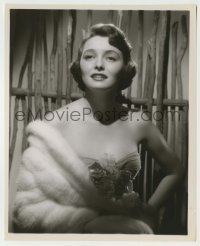 1s705 PATRICIA NEAL 8.25x10 still '50s glamorous portrait with fur & bare shoulders by Bert Six!