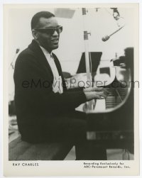 1s736 RAY CHARLES 8x10.25 music publicity still '60s great c/u of the blues singer playing piano!