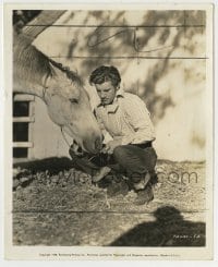 1s763 ROBERT PRESTON candid 8.25x10 still '38 c/u at home with horse on his personal ranch!