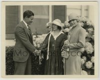 1s770 RONALD COLMAN/VILMA BANKY 8x10 still '20s standing outside of house with woman in between!
