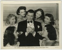 1s823 SKY MURDER 8.25x10.25 still '40 Walter Pidgeon as Nick Carter surrounded by sexy girls!