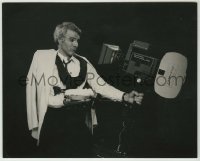 1s848 STEVE MARTIN 8x10 still '70s grabbing camera, about to hit himself with a pie on stage!
