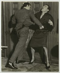 1s893 THUNDERBALL 8x10 still '65 close up of Sean Connery as James Bond punching man in drag!