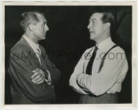 1s271 DIAL M FOR MURDER English 8x10.25 news photo '54 Cary Grant visits Ray Milland on the set!