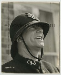 1s687 ON THE BEAT English 8.25x10 still '62 Norman Wisdom laughs at the enormous helmet he wears!