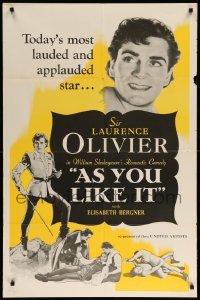 1t057 AS YOU LIKE IT 1sh R49 Sir Laurence Olivier in William Shakespeare's romantic comedy!