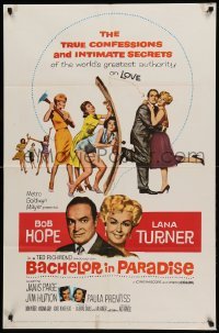 1t064 BACHELOR IN PARADISE 1sh '61 world's greatest lover Bob Hope romances sexy Lana Turner!