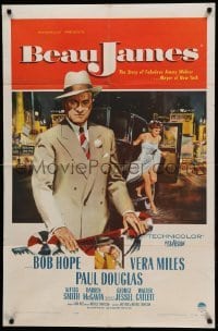 1t082 BEAU JAMES 1sh '57 Bob Hope as NYC Mayor Jimmy Walker, sexy Vera Miles!