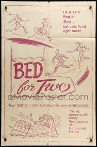 1t087 BED FOR TWO 1sh '50 Rendez-vous avec la chance, funny, sex-capades of a Henpecked Henry!