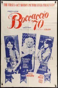 1t127 BOCCACCIO '70 1sh '62 sexy Loren, Ekberg & Schneider, plus Fellini, De Sica & Visconti!