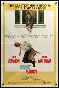1t147 BUDDY BUDDY 1sh '81 great wacky art of Jack Lemmon & Walter Matthau!