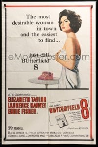 1t151 BUTTERFIELD 8 1sh '60 call girl Elizabeth Taylor is the most desirable and easiest to find!