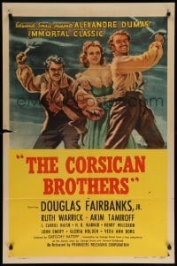 1t195 CORSICAN BROTHERS 1sh R47 Douglas Fairbanks Jr., Ruth Warrick, Akim Tamiroff