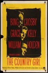 1t196 COUNTRY GIRL 1sh '54 Grace Kelly, Bing Crosby, William Holden, by Clifford Odets!