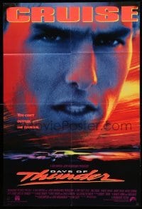 1t214 DAYS OF THUNDER 1sh '90 close image of angry NASCAR race car driver Tom Cruise!
