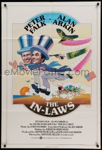 1t432 IN-LAWS English 1sh '79 classic Peter Falk & Alan Arkin screwball comedy. great art!