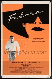 1t287 FEDORA 1sh '79 Billy Wilder directed, William Holden, cool art of Marthe Keller!