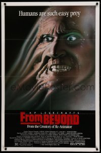 1t316 FROM BEYOND 1sh '86 H.P. Lovecraft, wild sci-fi horror image, humans are such easy prey!